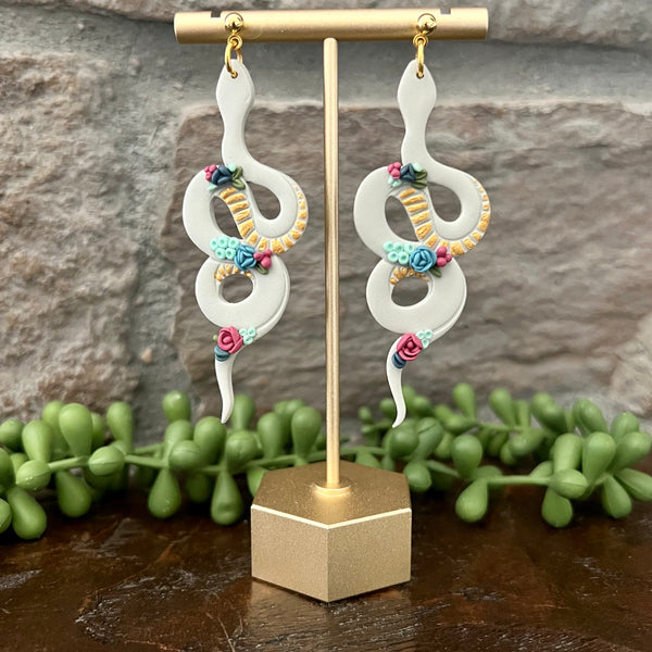 SUCCULENT SNAKE Clay Earrings