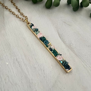 WALK IN THE PARK - Succulent Garden Bar Necklace