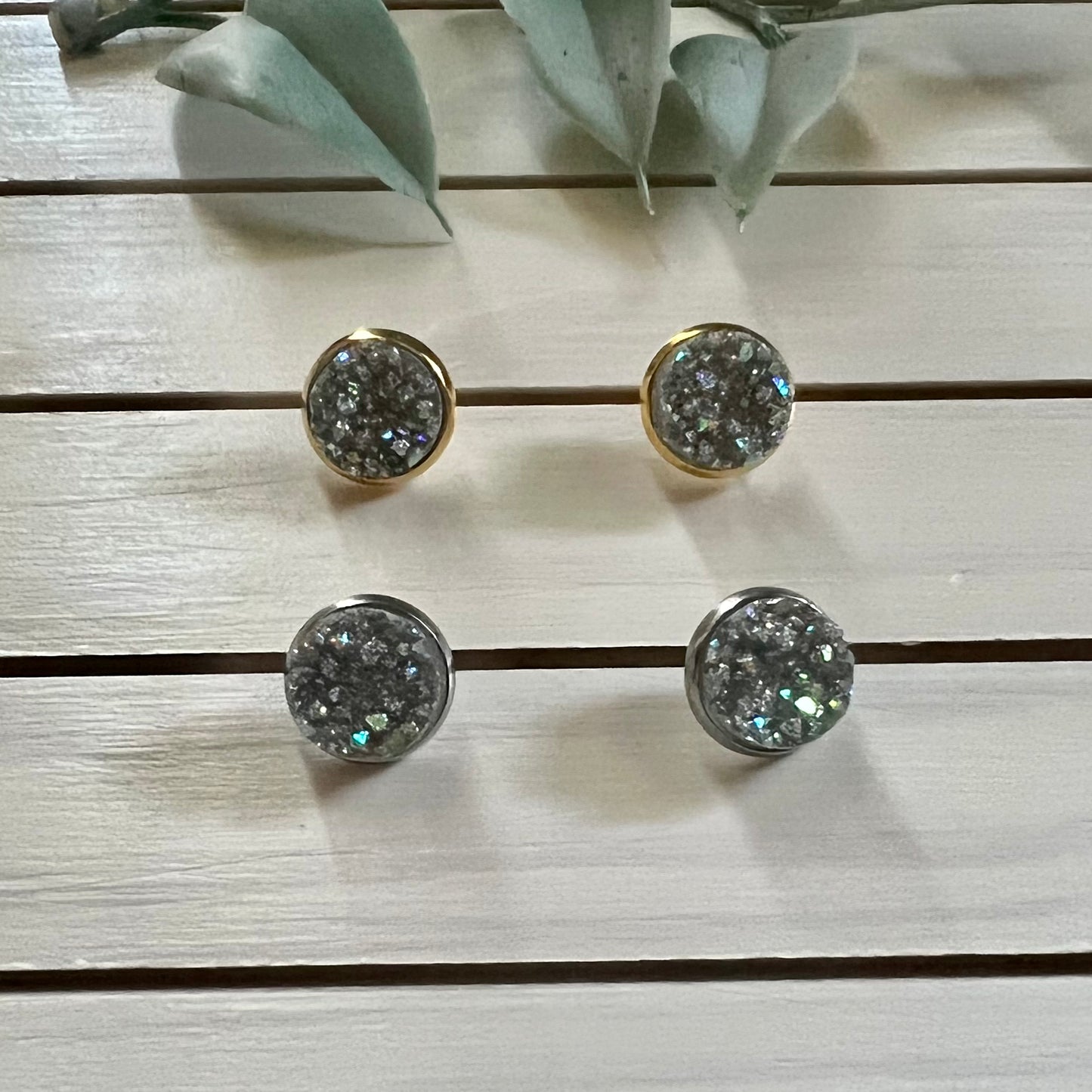 Sparkling Druzy Stud Earrings