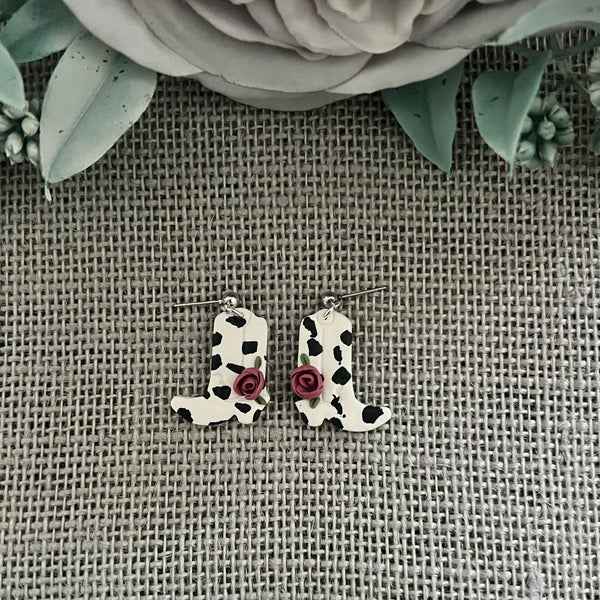 Cowgirl Boot Clay Earrings