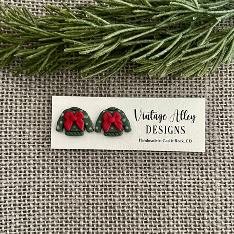 Christmas Sweater Stud Earrings