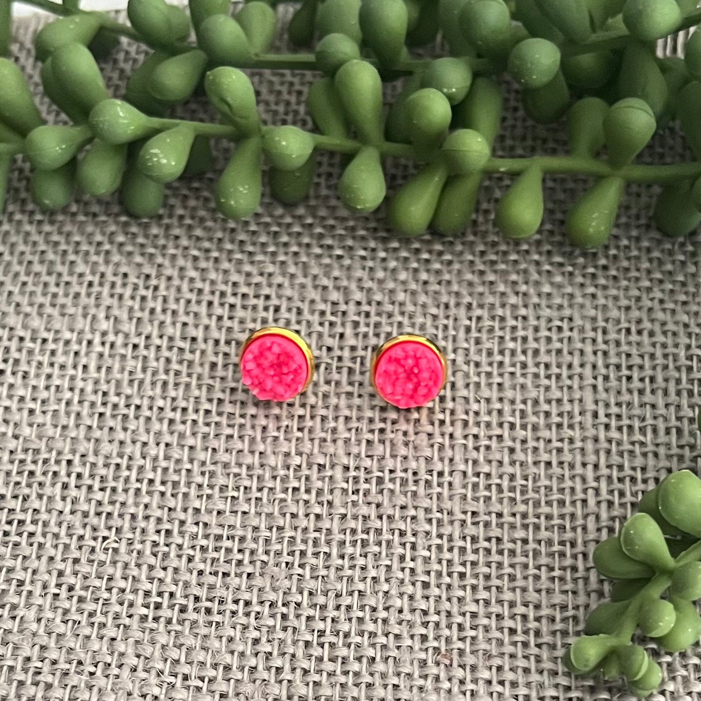 Sparkling Druzy Stud Earrings
