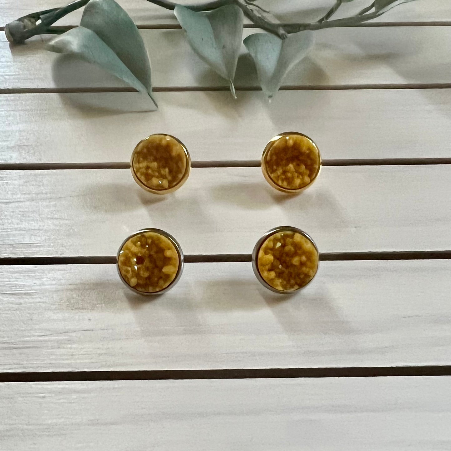 Sparkling Druzy Stud Earrings