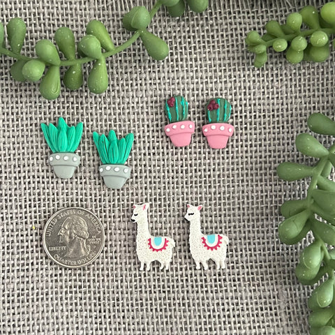 Cactus or Llama Stud Earrings
