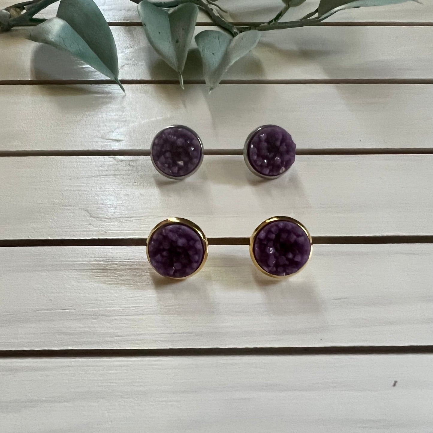 Sparkling Druzy Stud Earrings
