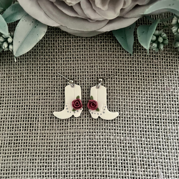Cowgirl Boot Clay Earrings